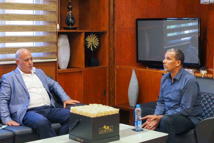 BerhanuTsegaye's tweet photo. Delighted to welcome, Dr. Rowaid A., the newly appointed #Palestine Ambassador to #Djibouti, to my office. The Ambassador extended a heartwarming congratulation to the people and Gov't of #Ethiopia on the signing of #CoHA. We agreed to work together on issues of mutual concern. https://t.co/boKRw3MY19