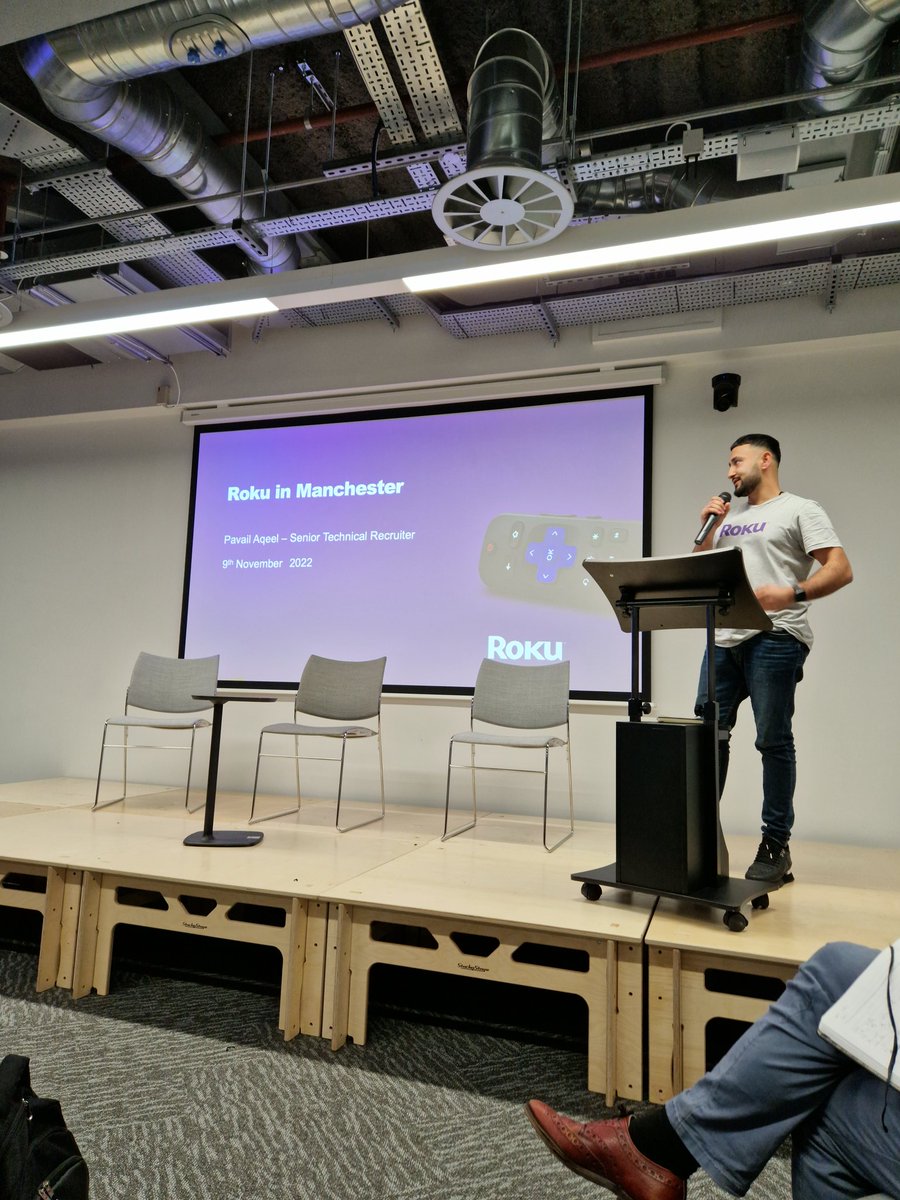 Agent_Academy's tweet photo. Lightning Talks Round 2! ⚡
@Roku's Senior Technical Recruiter, Pavail Aqeel!
Pavail is talking today about Roku's growing presence in Manchester, their intern recruitment programme, and what they're doing to develop and retain emerging talent!
#TalentForGrowth https://t.co/BxhFs8AH7a