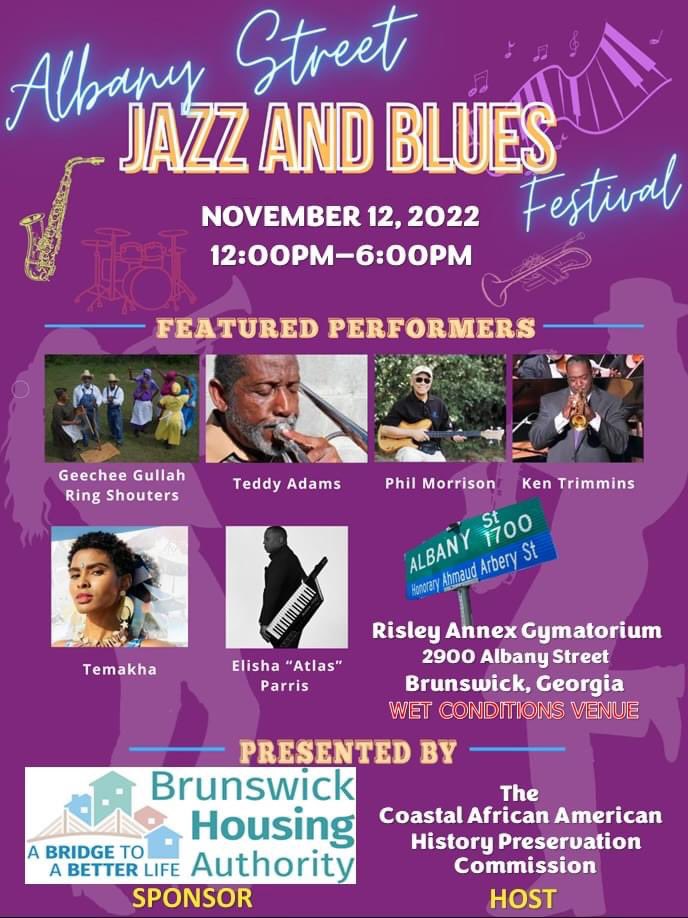 Get ready for Jazz Fest! The Jazz Fest event hosted by The Coastal African American History Preservation Commission is still set to take place at an indoor location, the Risley Annex Gym (2900 Albany Street) on Saturday, November 12th from 12:00PM - 6:00PM.