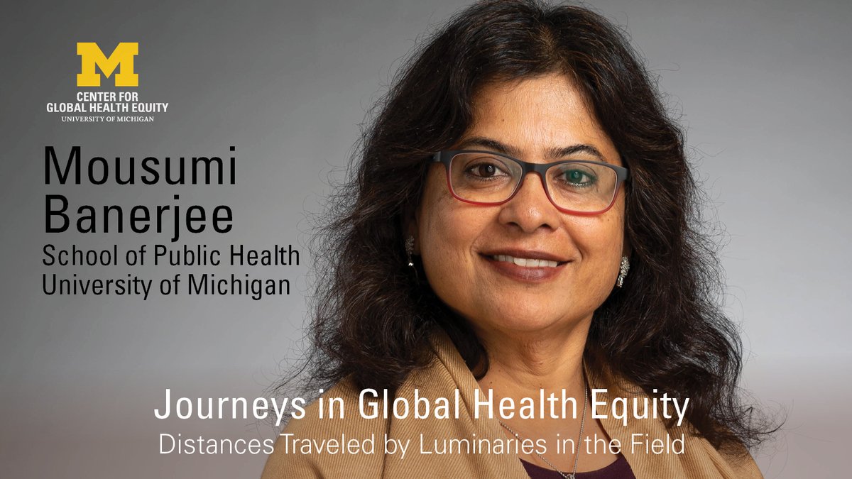 Global Health Equity at Michigan (@um_cghe) on Twitter photo Our seminar series ft global health luminaries discussing their global health journey continues with Dr. Mousumi Banerjee from <a href="/umichsph/">University of Michigan School of Public Health</a>
Join us Fri 12/2 12-1pm for "Where Science Meets Humanity"
Virtual, free & open to public. Learn more & register myumi.ch/wM6N1 Our seminar series ft global health luminaries discussing their global health journey continues with Dr. Mousumi Banerjee from <a href="/umichsph/">University of Michigan School of Public Health</a>
Join us Fri 12/2 12-1pm for "Where Science Meets Humanity"
Virtual, free & open to public. Learn more & register myumi.ch/wM6N1