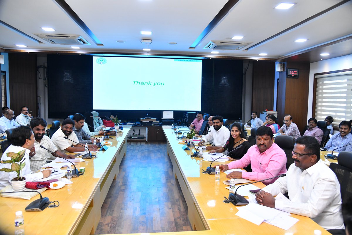 Chaired a meeting with standing committee members along with @CommissionrGHMC Lokesh Garu & other @GHMCOnline officials today at GHMC Head office. Had a detailed discussion and Approved budget of Rs. 6224 Crores for the year 2023-2024. @KTRTRS #GHMC