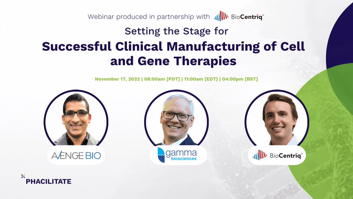 The stage is almost set for an exciting new webinar and @Phaciliate has your back! 

Here's your chance to hear from industry experts on ensuring quality, improving access, and reducing costs. 

Reserve your spot for the webinar: bit.ly/3DGeGwW 

#GammaBio #biocentriq