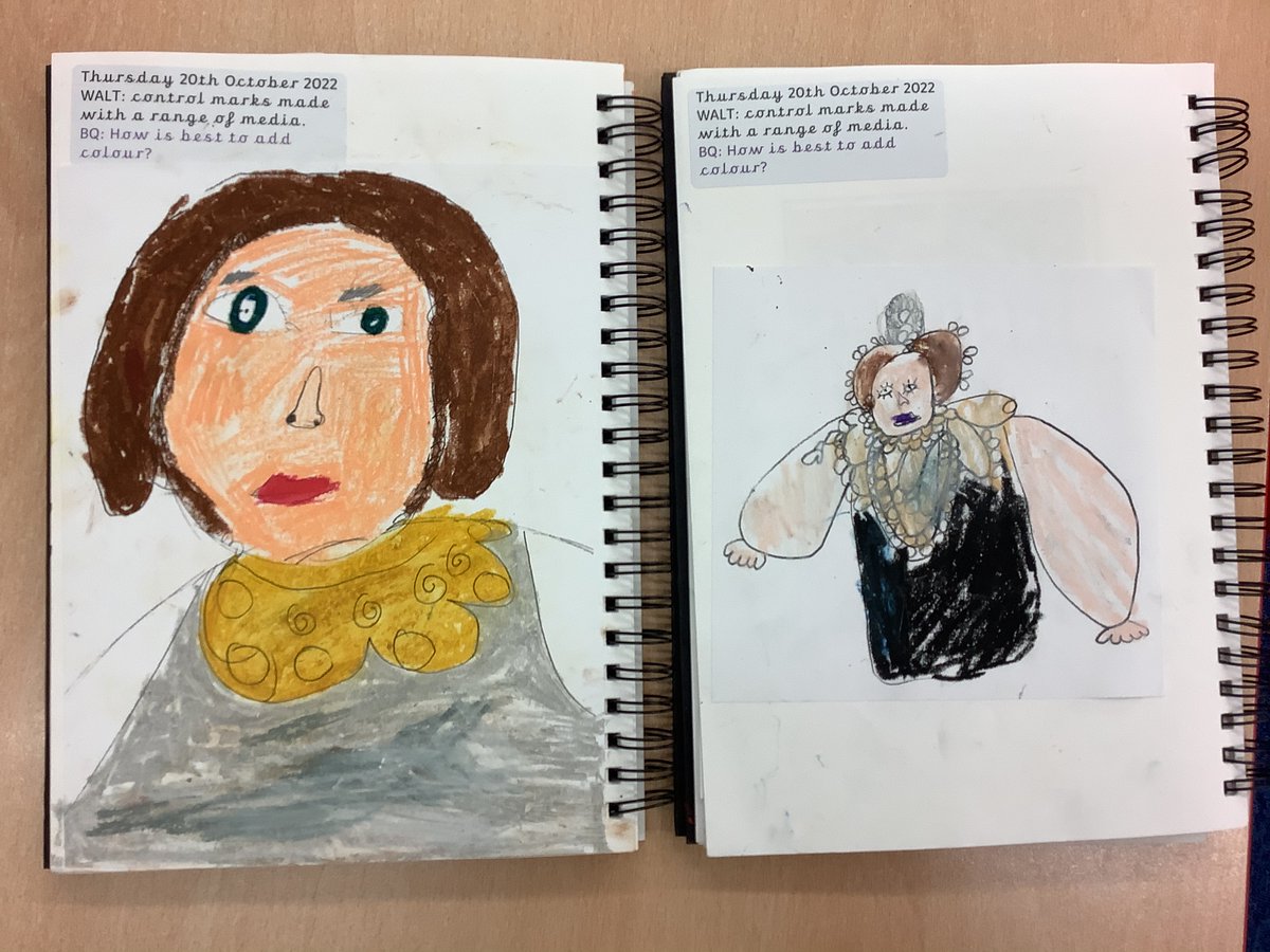HillFarmPrimary's tweet photo. Check out Year 2’s Royal portraits! We used our creativity thinking about the colours we needed🖍👸🏼 🤴🏼 https://t.co/uuMvq5ffRW
