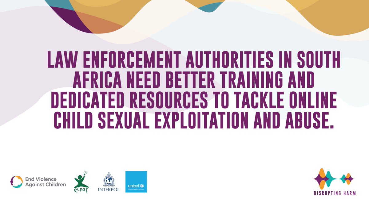 🇿🇦 Research in #DisruptingHarm #SouthAfrica found that many authorities don't have the appropriate knowledge, training or resources to manage cases of online child sexual exploitation and abuse. 

👀here: bit.ly/DH_reports