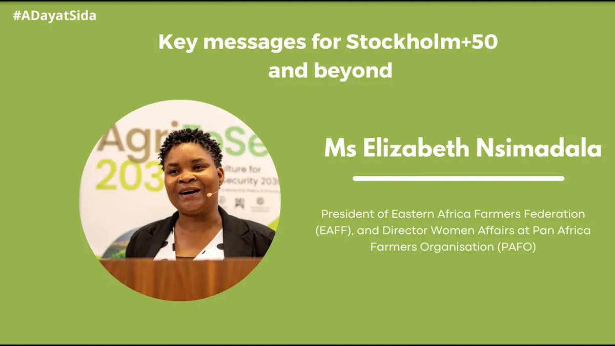SIANIAgri's tweet photo. "The future belongs to the youth, so we need #youth at the table"
#AgriFoSe2030 @Sida @AGRAAlliance @SLUglobal1
- @elizabethnsima, president of @pafo_africa & @EAFFinfo at #ADayAtSida @StockholmPlus50
Watch it here 📺 https://t.co/aeGhQVoE9E https://t.co/BPo4HP0TEV