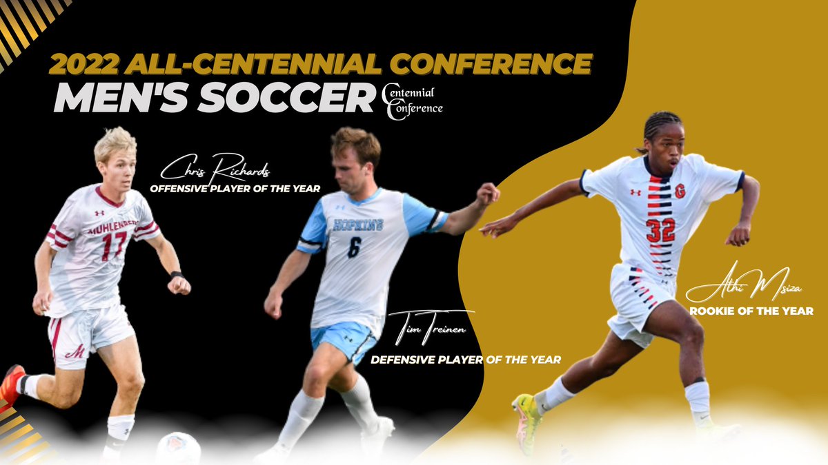 CentennialConf's tweet image. MSOC | ALL-CENTENNIAL TEAM

OFFENSIVE POTY: @Muhl_Sports Chris Richards
DEFENSIVE POTY: @HopkinsSports Tim Treinen
ROOKIE OTY: @gburgbullets Athi Msiza
COACHING STAFF OTY: @fandmMSOC 

📰 bit.ly/3NT3imj

#CentConf #CCmsoc #d3msoc