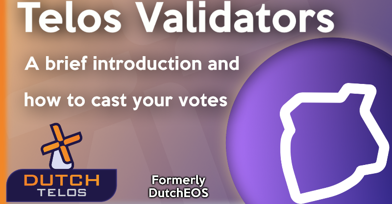 DutchTelos's tweet photo. If you hold #TLOS it’s possible to #vote for #telos #blockchain #validators. 

Find out how, and why you should #vote for them!

Check our #tutorial video 👇