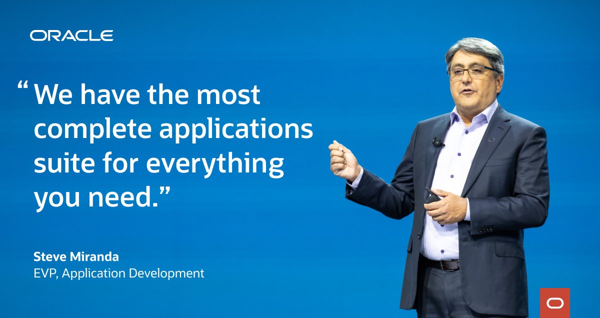 Missed #CloudWorld? Hear the latest Fusion Apps news and updates from <a href="/Oracle/">Oracle</a> EVP of Applications Development, Steve Miranda. social.ora.cl/6014Maoip