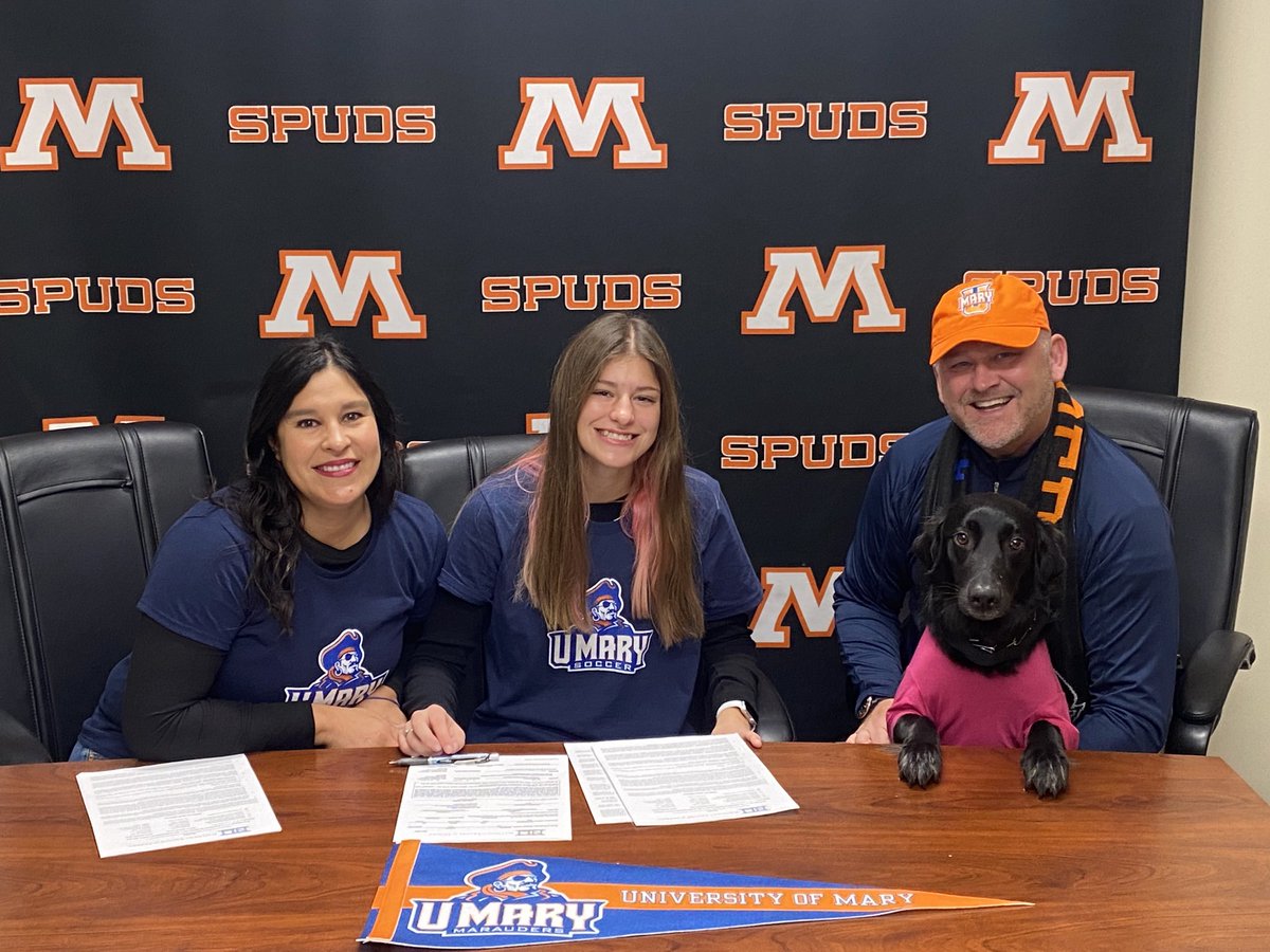 MHSSpuds's tweet photo. Congrats to Spud Soccer player Kadyn Sharpe on her commitment to The U of Mary! https://t.co/LwyEUWLZQh