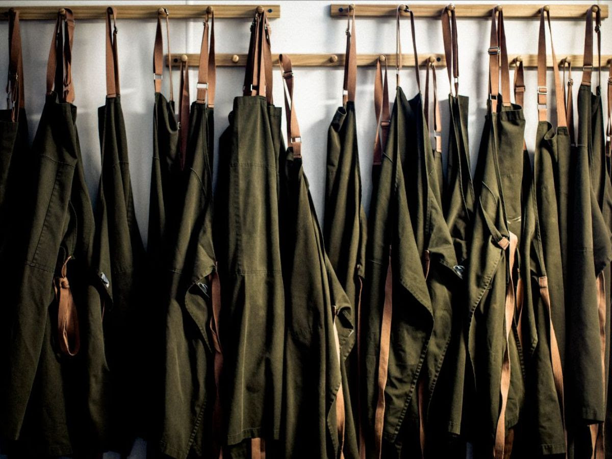 That "hanging up your apron at the end of a long night" feeling. 😍
📸 <a href="/thecharteroak/">Charter Oak Graphic</a>

Design your own custom apron in just six easy steps: caysondesigns.com/custom-aprons