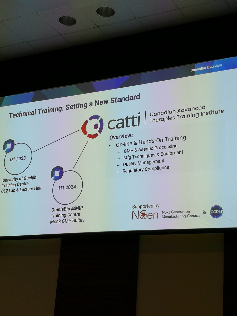 How #OmniaBio will support clients and tackle the labour shortage and training needs, with <a href="/CATTI_Training/">Canadian Advanced Therapies Training Institute</a>, in the #CGT industry to offer value. <a href="/CCRM_ca/">CCRM</a> <a href="/3M/">3M</a>. Shoutout <a href="/NGen_Canada/">NGen Canada</a> for funding support