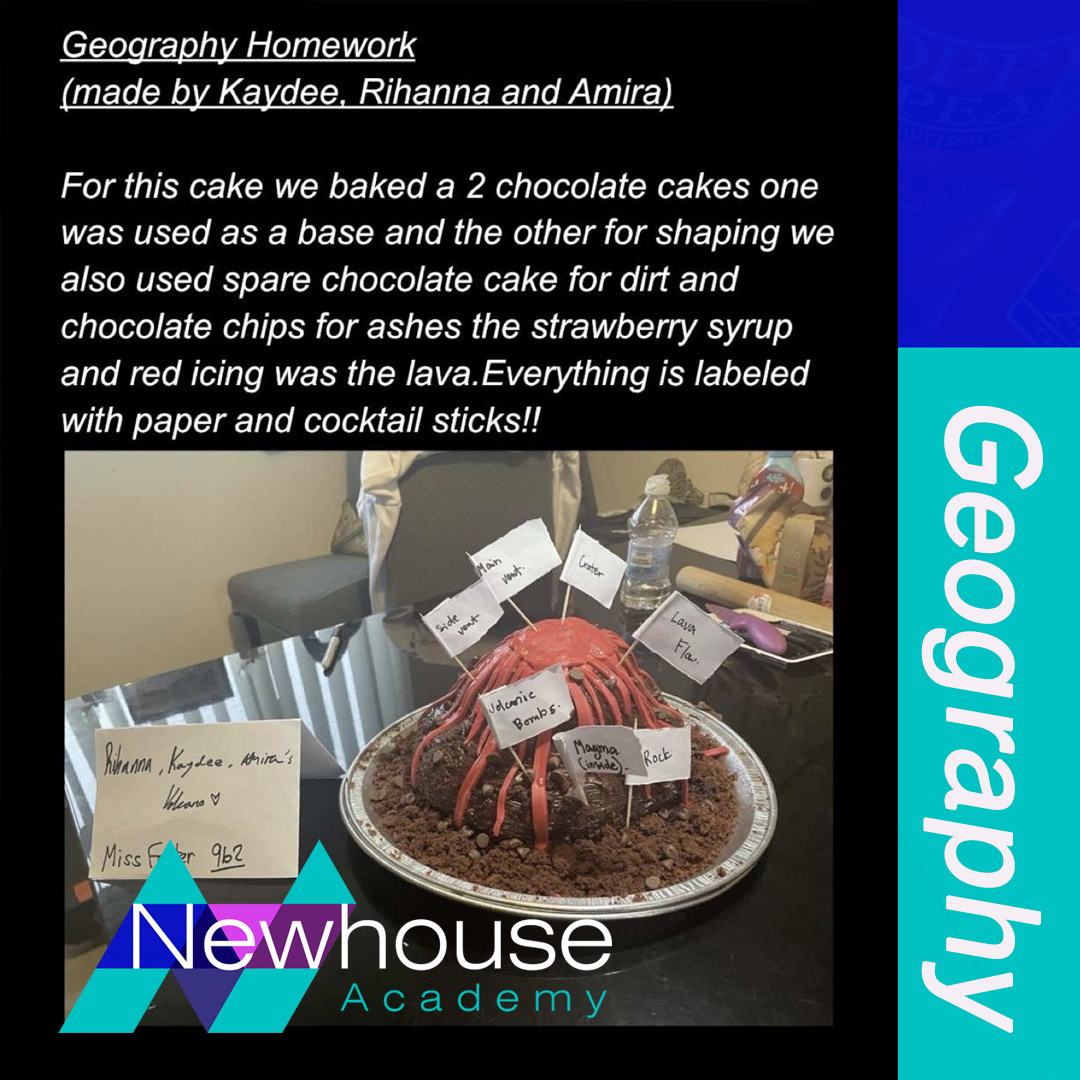 NewhouseAcademy's tweet photo. Year 8 and 9 were set homework over the first half term to create their own volcano or natural hazard. Well done to all of those who went above and beyond. Shout out to Oliver M, Layla M, Stephen F, Eleanor W, Nela K, Kayden K and Lee W for some incredible volcanoes 👏🌋 https://t.co/5uWYKzRUoR