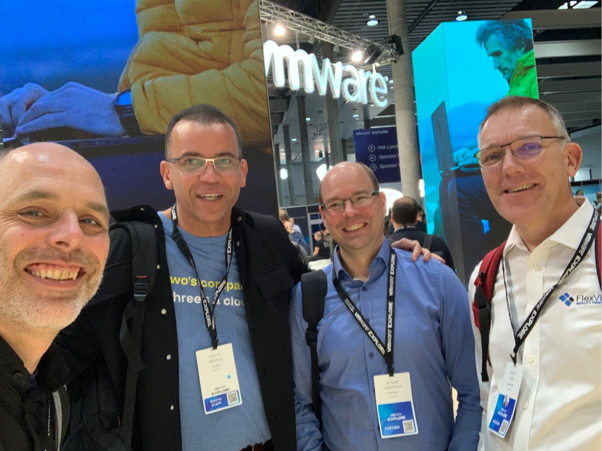 gklooste's tweet photo. Nice to bump into peers here at #VMwareExplore #flexvirtual #Knowledgeispower #tanzu #netapp #purestorage https://t.co/Vc6BTIJLaM