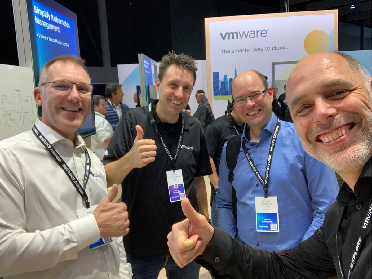 gklooste's tweet photo. Nice to bump into peers here at #VMwareExplore #flexvirtual #Knowledgeispower #tanzu #netapp #purestorage https://t.co/Vc6BTIJLaM