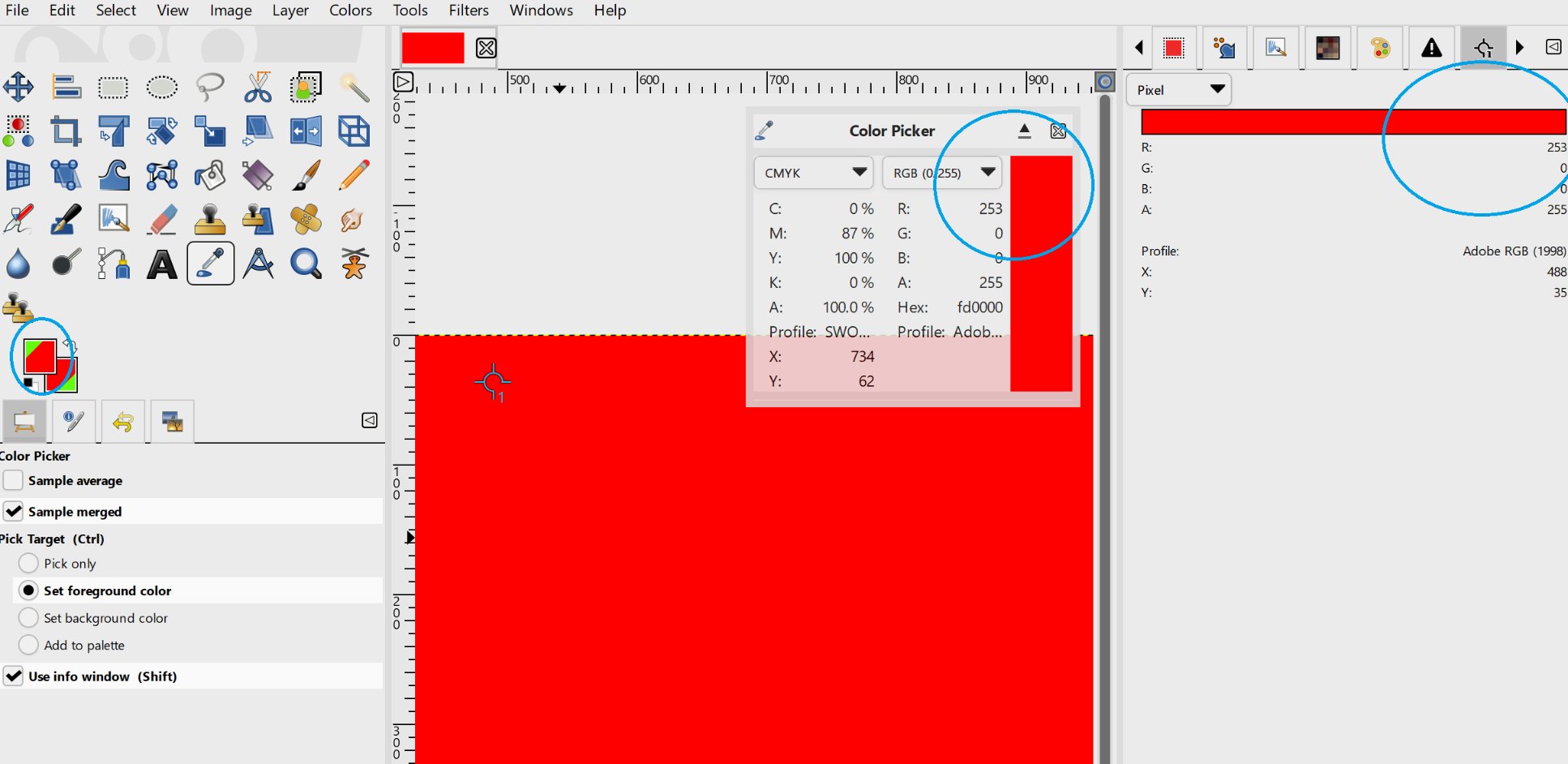 CMYK Student on Twitter "Alright, I've got the outofgamut indicator working correctly I think