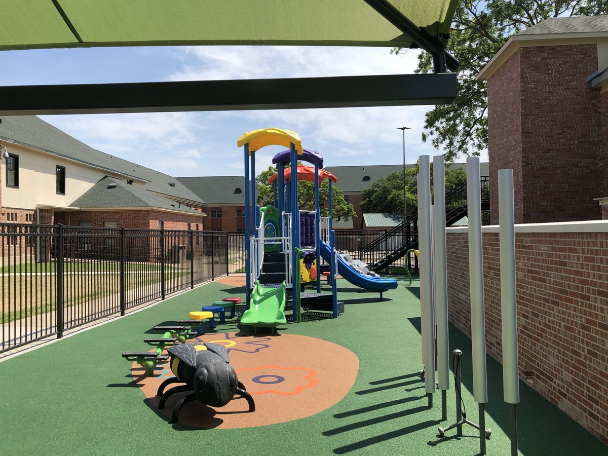 CunninghamRec's tweet photo. Take a look at this fun "Bee" themed playground at the Child Development Center at Tarleton State University in Stephenville, TX. #ChildDevelopmentCenters #EarlyChildhood #PreschoolPlayground #Playgrounds #Preschool #ChildCare https://t.co/ck5R490LFu https://t.co/q9kpMZM1tX