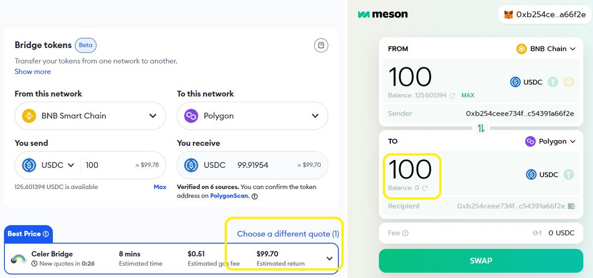 MesonJapan's tweet photo. @ctnews @MetaMask @HopProtocol @ConnextNetwork @CelerNetwork @MetaMask needs to integrate @mesonfi 
Faster and zero fee 👇 https://t.co/FOyefE0cWU https://t.co/gC9X3ndwfV