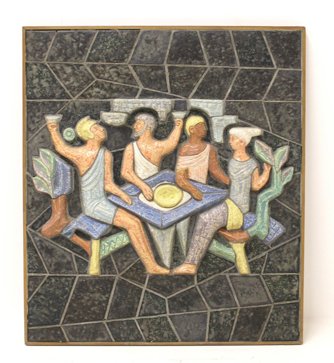 🚢 Recente aanwinst: de ‘Sage Bacchanaal’ (95 x 85 cm) van Nico Nagler (1913-1987). Het is een proefstuk voor een groot keramisch reliëf, gemaakt voor de eetzaal van voormalig cruiseschip de ss Rotterdam (1959). Nagler liet zich inspireren door de Odyssee.