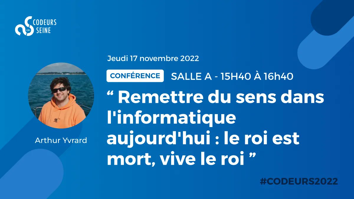 codeursenseine's tweet photo. [ #Codeurs2022 - Programme ] 15h40 à 16h40 - Salle A, accessible aux sourds et malentendants
Les méthodologies évoluent constamment. Voyons avec @ArthurYvrard si c’est possible de trouver l’outil unique et ultime qui mettrait tout le monde d’accord. https://t.co/xBnKZNRj46