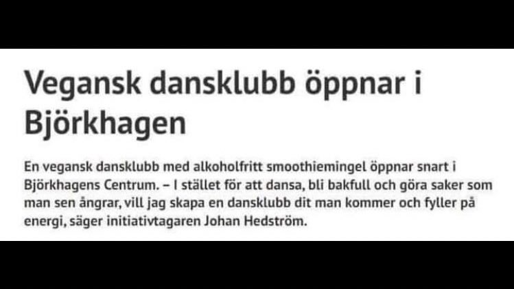 Marcusthapper's tweet image. ”En vegansk dansklubb med alkoholfritt smoothiemingel” är det värsta jag någonsin läst. Måste Stockholm hela tiden vara en sån SLAPP parodi på Stockholm jag orkar inte