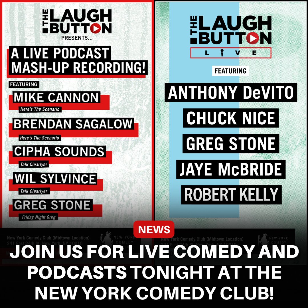 800 Pound Gorilla News (@800pgnews) on Twitter photo Join us tonight at 7 PM at the <a href="/nycomedyclub/">New York Comedy Club</a> for live comedy and podcasts during the <a href="/nycomedyfest/">New York Comedy Festival</a> and get your tickets with the link below π₯π₯π₯
thelaughbutton.com/the-laugh-buttβ¦ Join us tonight at 7 PM at the <a href="/nycomedyclub/">New York Comedy Club</a> for live comedy and podcasts during the <a href="/nycomedyfest/">New York Comedy Festival</a> and get your tickets with the link below π₯π₯π₯
thelaughbutton.com/the-laugh-buttβ¦