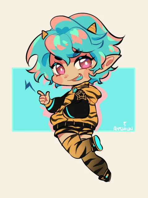 I drew myself as a demon alien from Urusei Yatsura >:) 