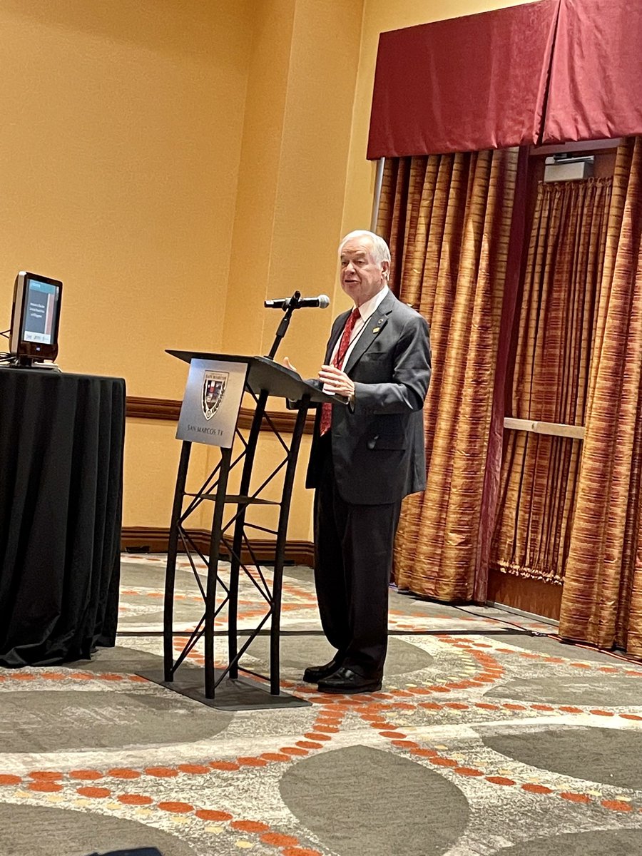 Dean Jaime Chahin welcoming international attendees to the Feed the Future conference hosted by Texas State University. Supported by the Freeman Ranch, TXST’s Department of Agricultural Sciences leads research in food safety and resiliency.  
#txst #TxStateResearch