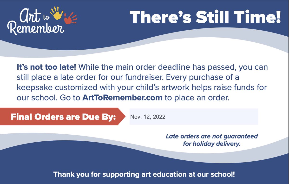 Faubion Elementary LISD (@faubionelem) on Twitter photo The Art to Remember deadline is near! To ensure you have your orders before the winter break, they must be placed this week! If you have any questions or concerns please contact me at vickie.wray@leanderisd.org. Thank you for your support and have a great day! The Art to Remember deadline is near! To ensure you have your orders before the winter break, they must be placed this week! If you have any questions or concerns please contact me at vickie.wray@leanderisd.org. Thank you for your support and have a great day!