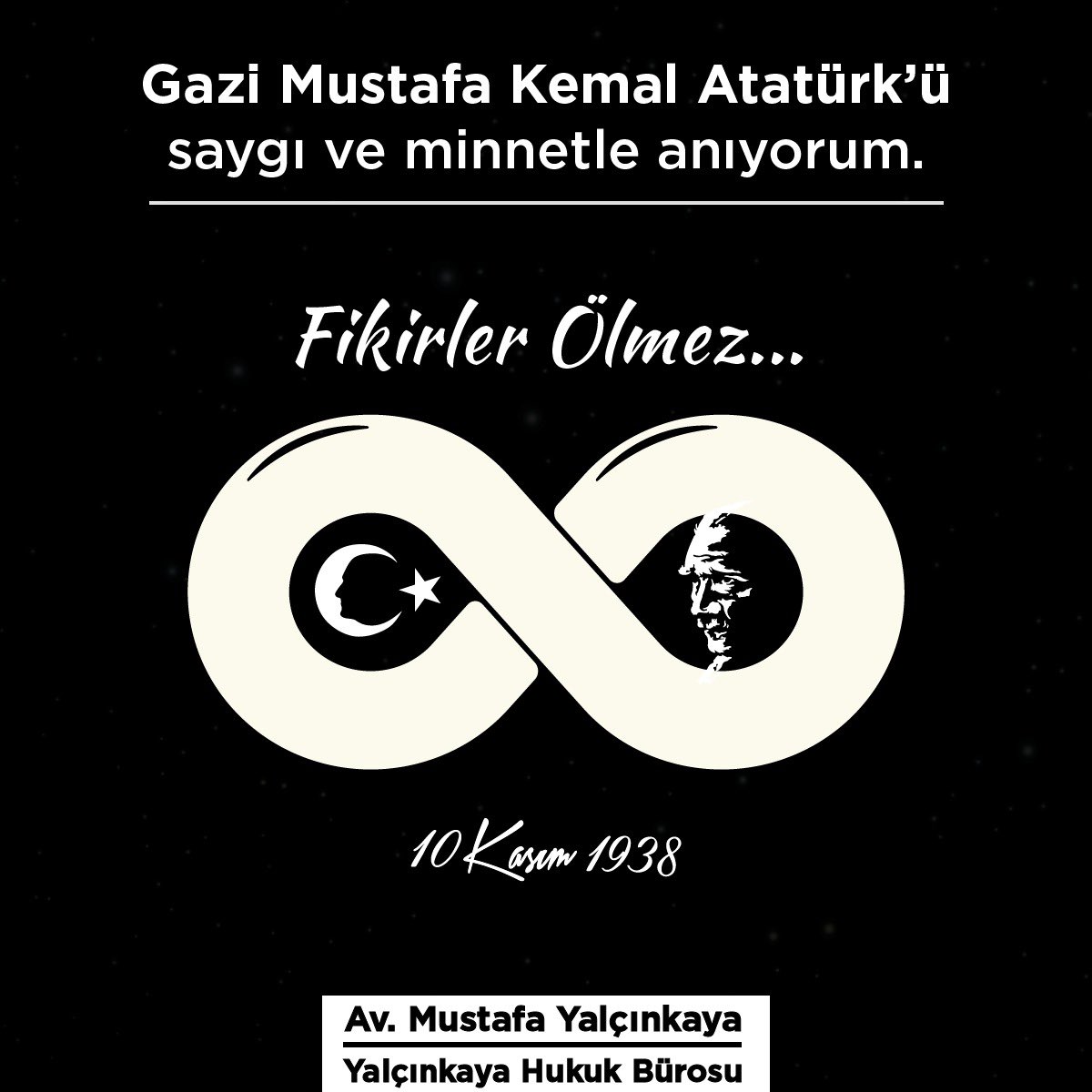 Eşsiz komutan ve dahi bir lider olan Ulu Önderimiz Gazi Mustafa Kemal ATATÜRK'ün bıraktığı bağımsızlık ve eşitlik düşüncesiyle açtığı yolda, gösterdiği hedefe durmadan yürümektir andımız.Sonsuzluğa intikalinin 84. yılında saygı, özlem ve minnetle anıyorum. #fikirlerölmez #10Kasım