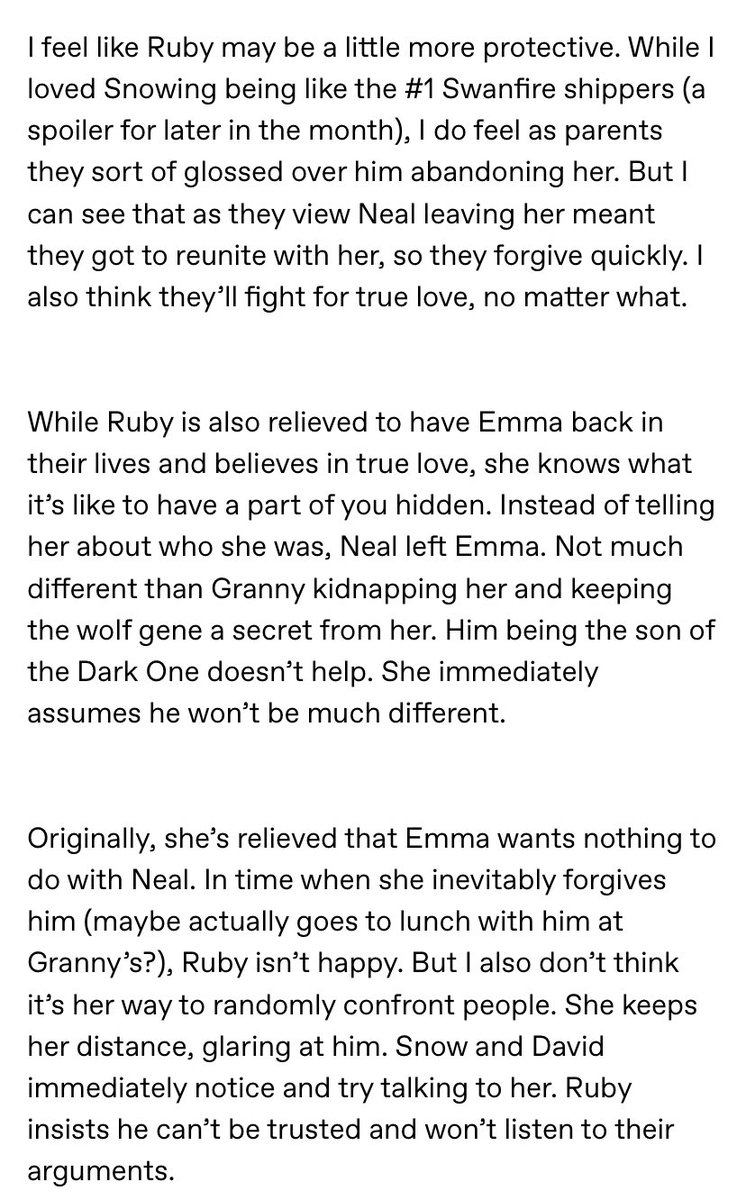 justanoutlawfic's tweet photo. #Swanfire Month Day 9 | "Share a Swanfire Headcanon that you have”
Someone on Tumblr asked for a Headcanon in a universe where #RedSnowing is canon. How would Ruby react? Here was my answer. https://t.co/krTr4UMw9J
