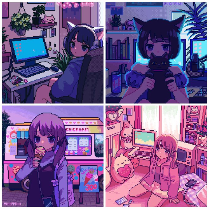 正方形のドット絵集めたら可愛い 