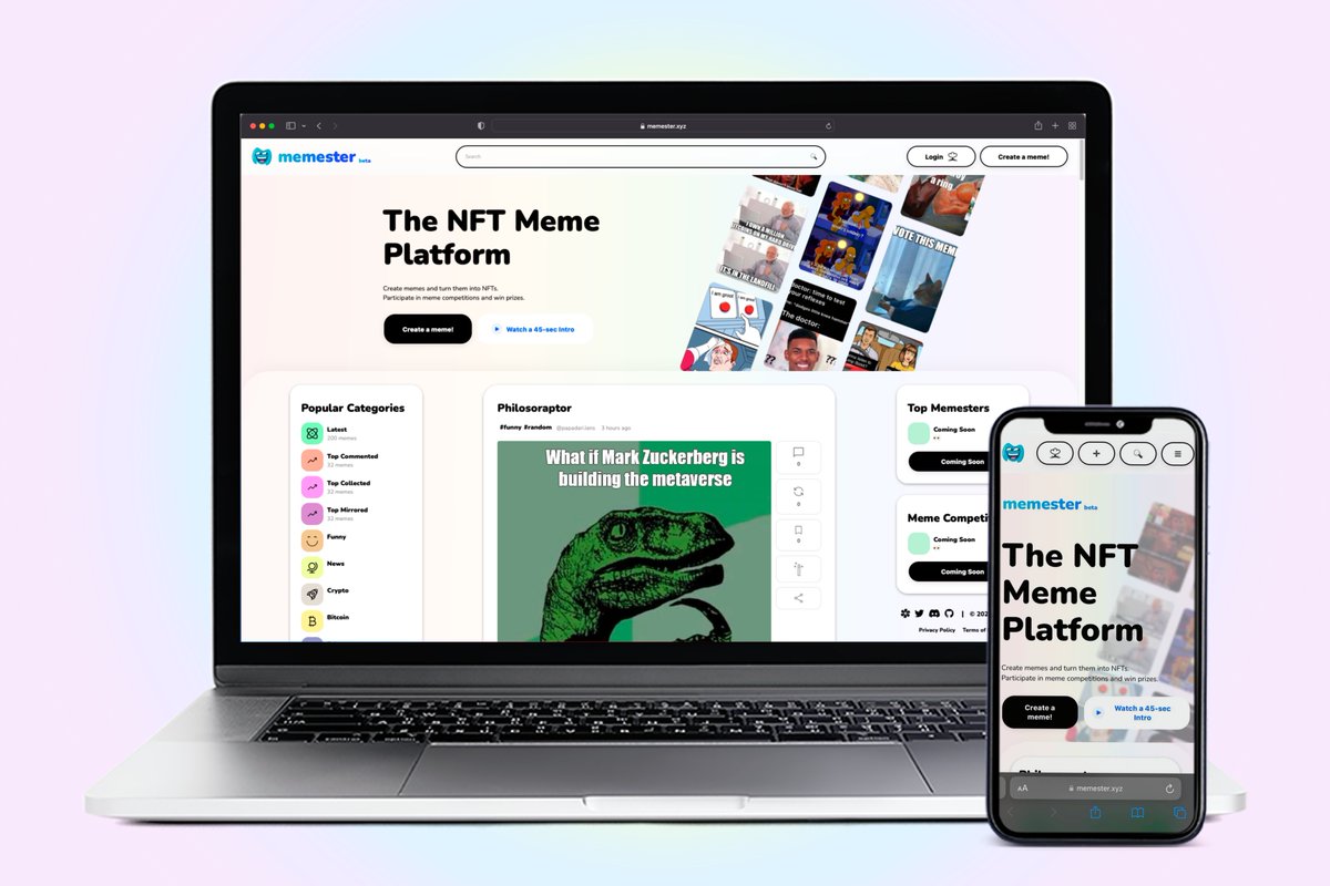 memester_xyz's tweet photo. memester is the NFT meme platform built on @LensProtocol! We just launched the best meme experience on Lens 🚀 https://t.co/dHYkPy3yNm