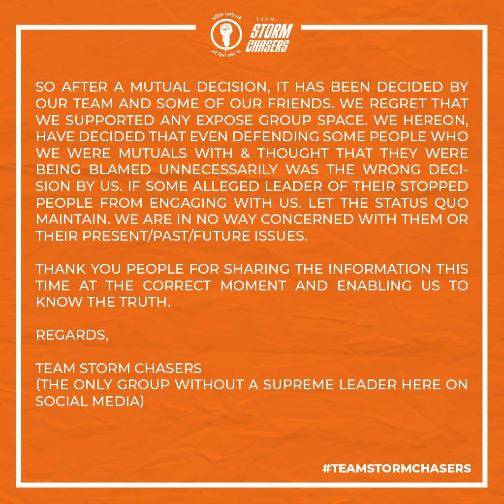 TStormChasers's tweet photo. Our Stance #TeamStormChasers https://t.co/5TfjybkCWV