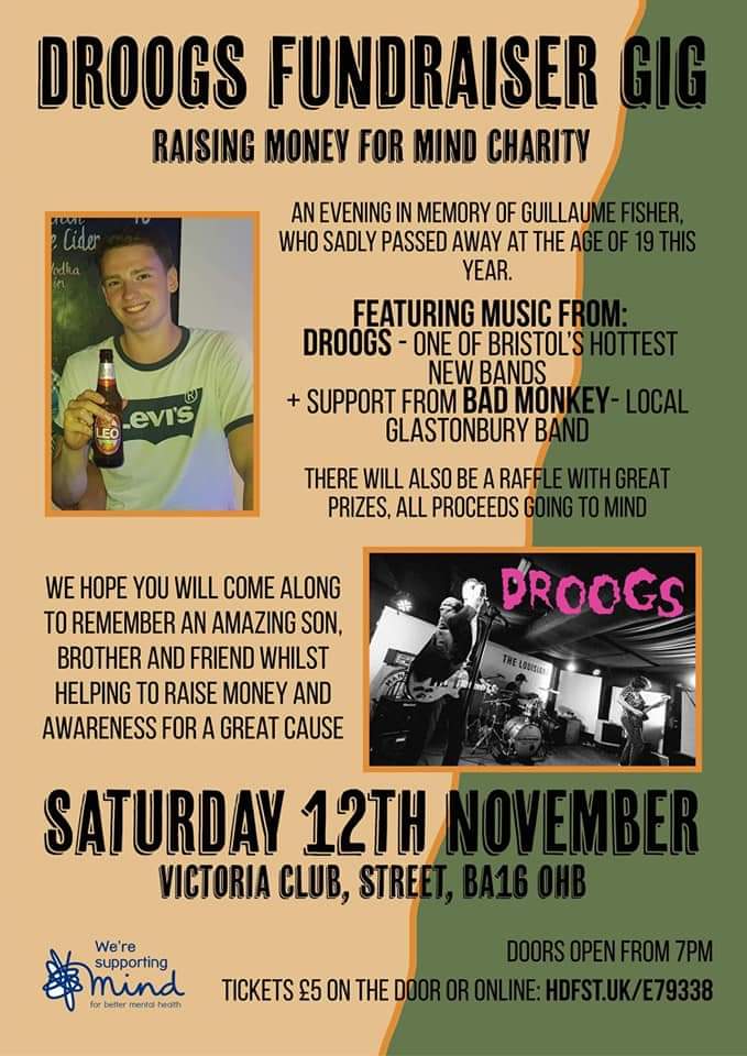This Saturday! We hope you'll join us at The Victoria Club in Street to dance and celebrate Guillaume Fisher's life whilst raising money for <a href="/MindCharity/">Mind</a>.

Doors open from 7pm. Tickets available online through the link in our bio. Get them before they're gone! 

#mentalhealth