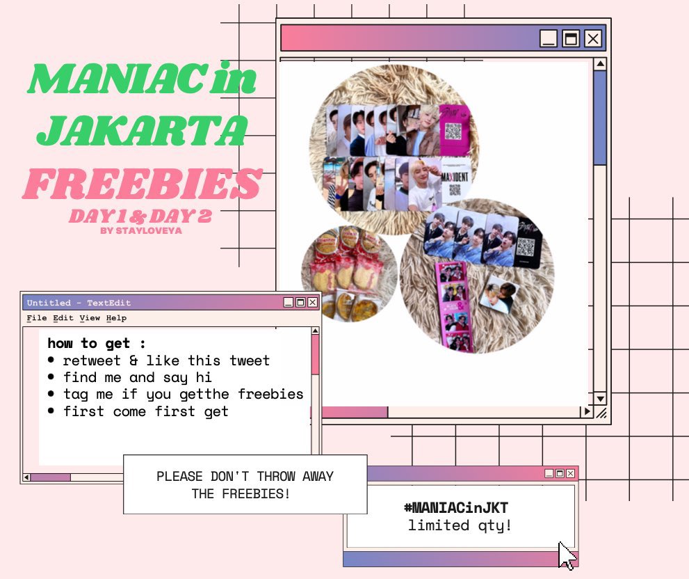 stayloveya's tweet photo. [kindly help RT] 
 
#MANIACinJKT Freebies by @stayloveya 💞

🗓️ 12 &amp; 13 November 2022
📍 Beach City International Stadium
⏰ time &amp; exact location tba

details on pics 🥰

see you at the venue💗

#MANIACinJKT #MANIACinJAKARTA #Straykids https://t.co/htdkBemLh0