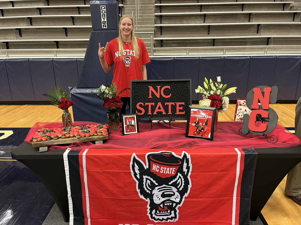 fmcoxfamily's tweet photo. Signed, sealed, &amp; delivered. @maddiecox_23 made it official today as she signed her NLI to attend NC State @PackWomensBball @WolfpackWes #SigningDay #four4four https://t.co/SgRATxcrWF