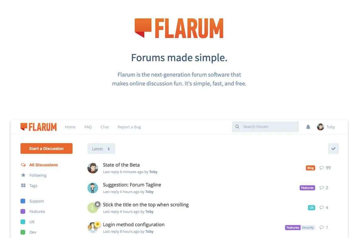 Flarum is an open-source forum software #madewithlaravel, helping you to easily set up discussion platforms 💬 - madewithlaravel.com/flarum