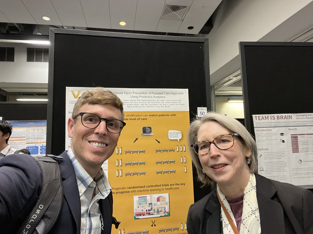 Working to reduce pressure injuries with <a href="/civoryrnc/">Cathy Ivory</a> @VUMC_VCLIC #AMIA2022… No pressure!😉