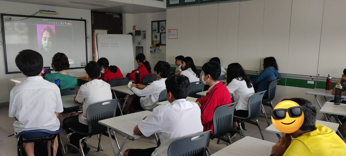 NanditaRebello's tweet photo. Collaboration. Such a raging success today to have my student from 12'ish years ago say yes and lead a session with my set of #journalismclub students at @TBS_Delhi . Bonds with students are for a lifetime. @EnrichmentTbs #makingtheworldsmaller #connectonline https://t.co/3Ht1Se57GK