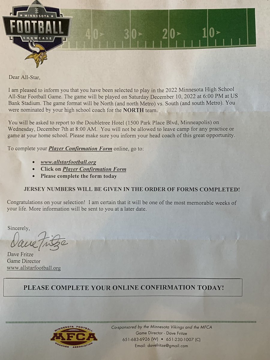 Extremely honored to have been selected to participate it the MN All-Star game!
<a href="/cprebelfootball/">CP Football</a>