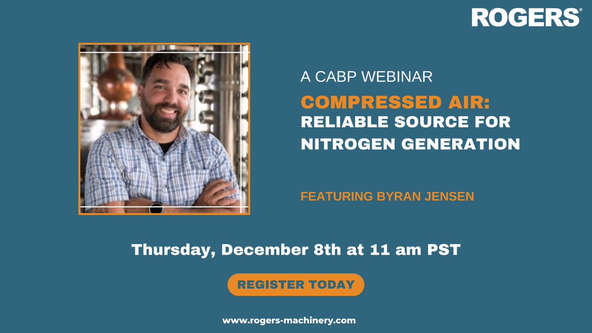RogersMachinery's tweet photo. Does your process need nitrogen?

Tune into the Compressed Air Best Practices® Magazine Webinar on December 8th at 11 am PST and hear our expert Bryan Jensen, speak about the benefits of nitrogen!

Register now: https://t.co/FVHkDVZc4V https://t.co/gXrwMduyyb