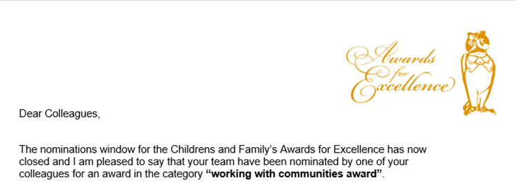 CaringDadsLeeds's tweet photo. We're so pleased for our Awards for Excellence nomination under the working with communities category. Our work means the world to us and it's so nice to be recognised 😊 https://t.co/T5jUjoIF3Q
