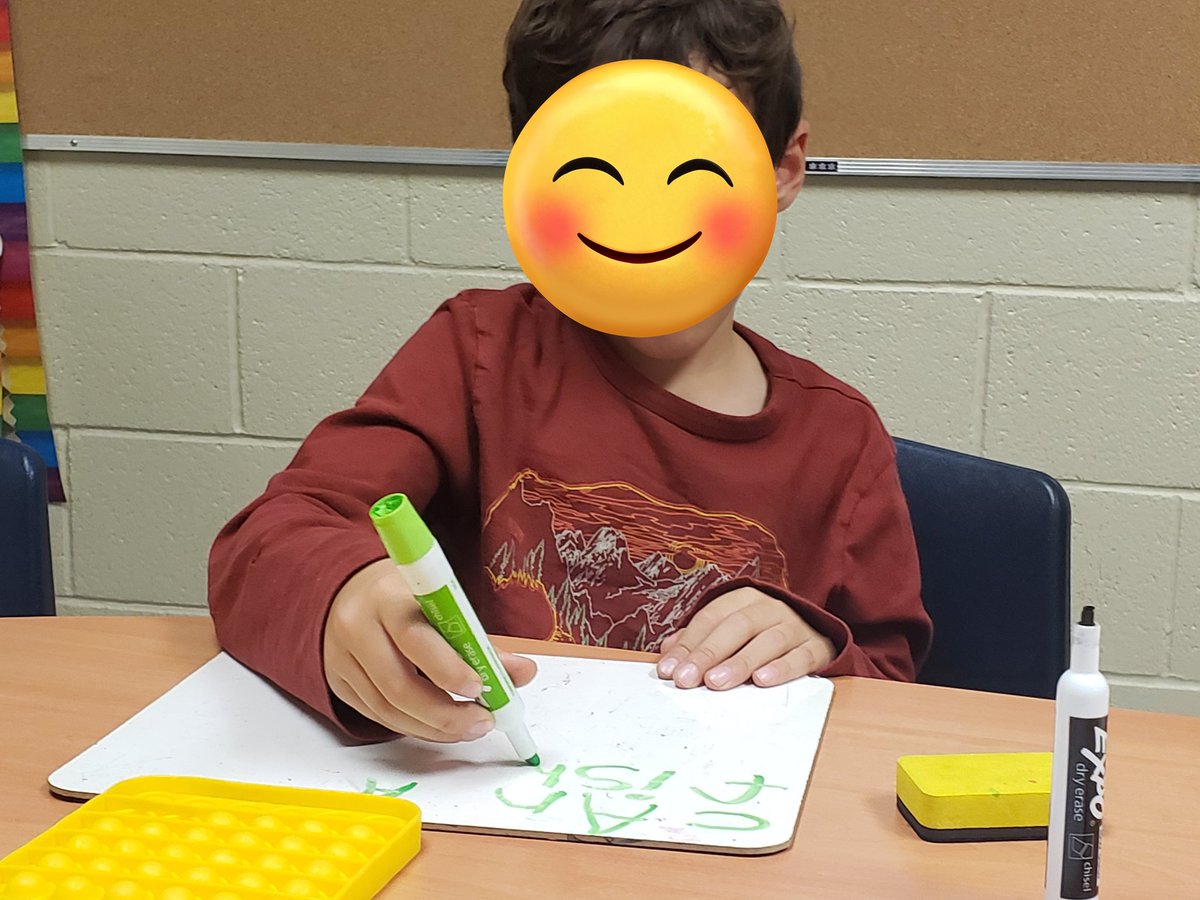 BrookeHaggith's tweet photo. Students enjoy demonstrating their knowledge of graphemes they know and have learned while "writing a sentence" during small-group phonics intervention lessons. @RoyalRoadsPS @JulieRuberto @MclayJulie @JeffBruce11 @TVDSBLiteracy https://t.co/UR30NT32vR