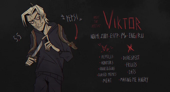 #artistsontwitter I'm edgy artist who likes to draw edgy lizards wasup 