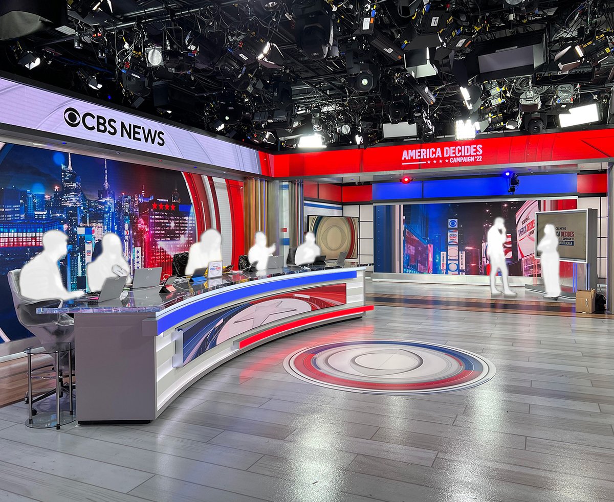The results are (mostly) in! Last night, once the polls closed and votes were counted, @CBSNews debuted a stunning new set and desks for their special coverage of the Midterm Elections crafted by Jack's own broadcast design team.