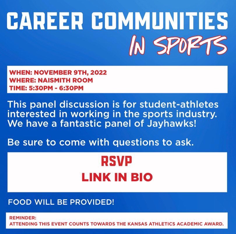 KU_LEADS's tweet photo. Career Communities in Sports is tonight in Hadl at 5:30pm! Link in bio to RSVP!
.
.
Here are some photos from our last Professional Development Event: Senior Roundtable https://t.co/Bll2jepB2y