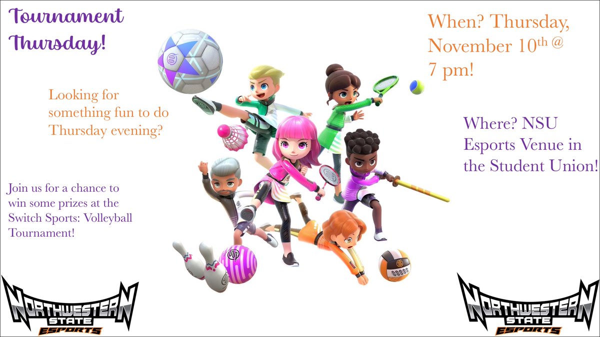 Looking forward to seeing everyone on Thurday! 😈#nsula #nsuesports #gaming #switchsports