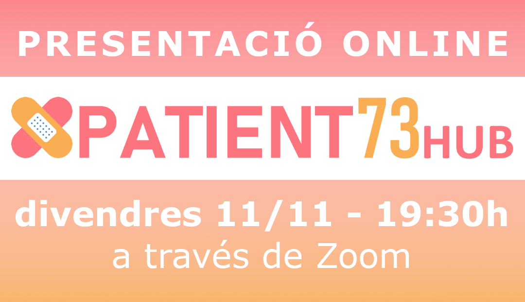 InfoFecamm's tweet photo. 📢Us convidem a la presentació online del PATIENT73HUB que farem a través de Zoom el proper divendres 11 de novembre a les 19:30h

🔗https://t.co/w2FlnsY0O1.

#Patient73 #Patient73Hub #FECAMM #malaltiesminoritàries #enfermedadesraras #rarediseases https://t.co/hKnthoboTg