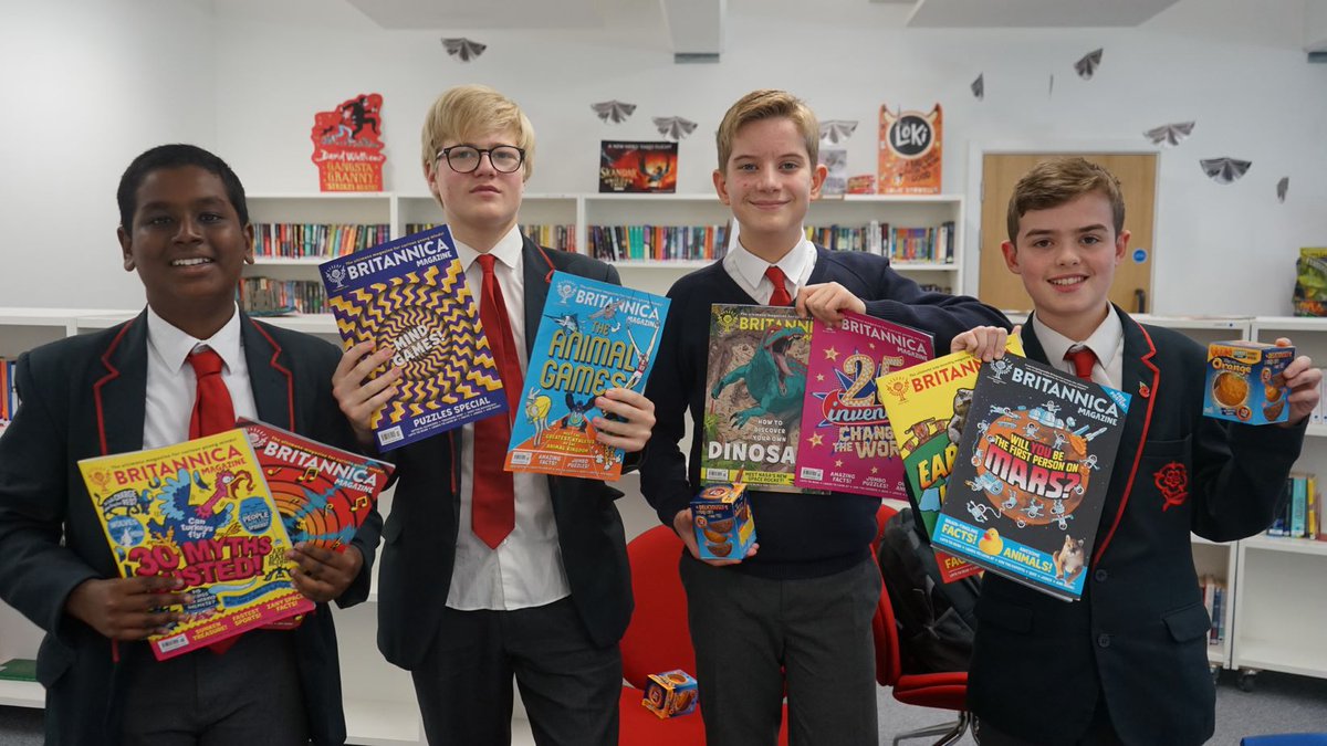 BwbLibrary's tweet photo. Our school quiz team were BRILLIANT today. Well done gentlemen, and thank you 
@BritannicaMag @chrislloydwoep
 for a fun and challenging event 🌍🌋🦉📚👏👏👏👏👏 https://t.co/xD3FNwNcvj