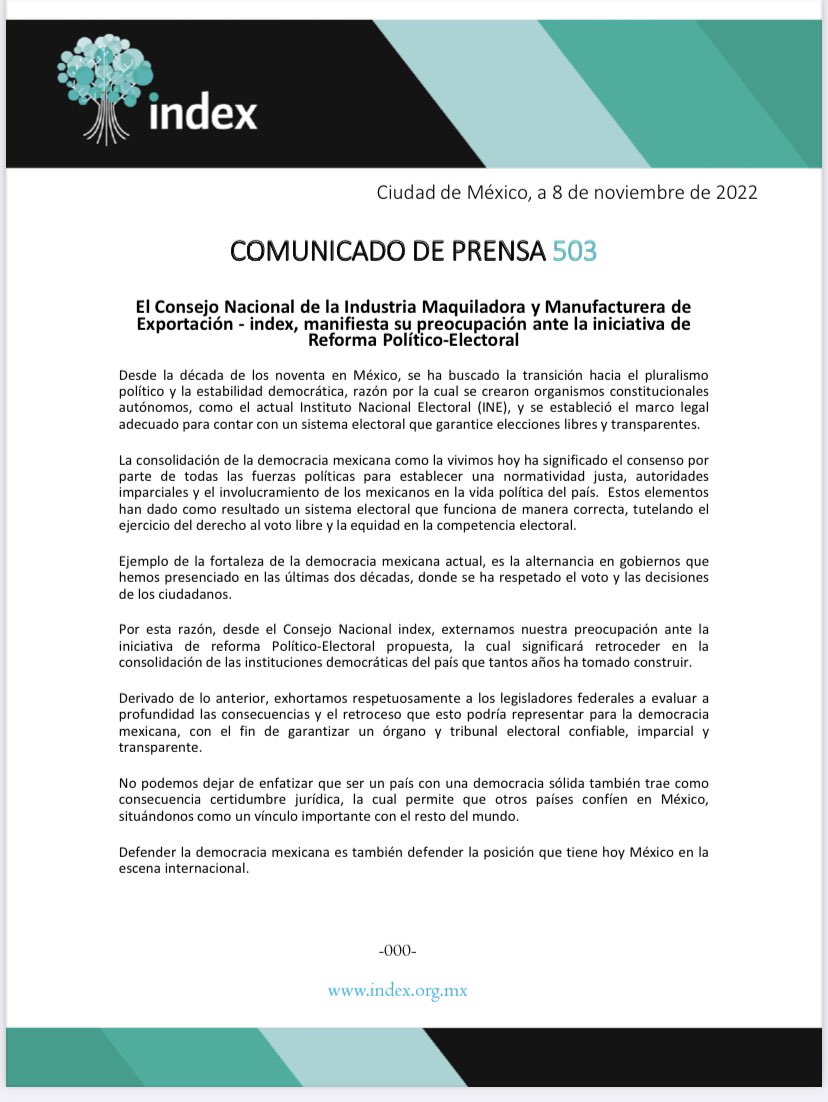 akbarcito's tweet photo. Va @index_nacional contra #ReformaElectoral de @lopezobrador_ manifiestan preocupación https://t.co/VK5KtOKQ90
